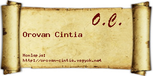 Orovan Cintia névjegykártya